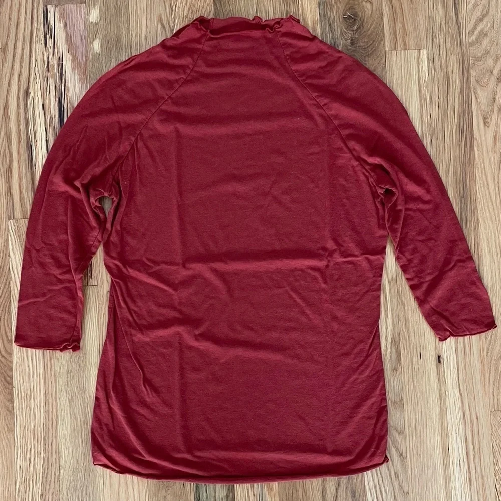Intimately Free People Thin Mock Neck Red Short Sleeve Top T-Shirt Size XS